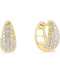 Effy - 14K & 0.90 Tcw Lab-Grown Diamond Huggie Earrings - Lyst