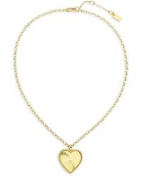 SAVIENE - 3-5 Mils Goldplated, Aluminum & Cubic Zirconia Heart Pendant Necklace - Lyst