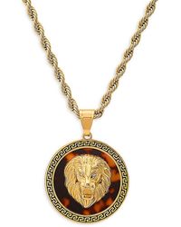 Anthony Jacobs - 18k Goldplated & Simulated Diamond Lion Pendant Necklace - Lyst