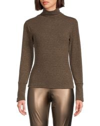 Andrew Marc - Glitter Turtleneck Rib-Knit Sweater - Lyst