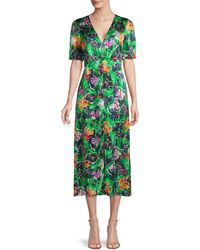 saloni green sequin dress