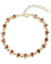 Eye Candy LA - Luxe Nilo Goldtone & Glass Crystals Heart Link Bracelet - Lyst