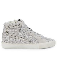 vintage havana repeat camo calf hair sneakers