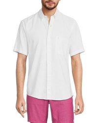 Tailorbyrd - Short Sleeve Linen Blend Button Down Shirt - Lyst