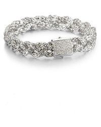 John Hardy - Classic Chain Diamond & Sterling Silver Small Braided Bracelet - Lyst