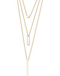 Sterling Forever - 14K Goldplated Sterling Layered Pendant Necklace - Lyst