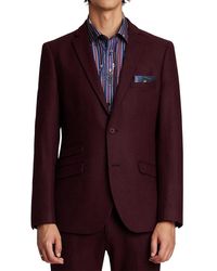 Paisley and Gray Dover Slim Fit Wool Blend Blazer - Purple