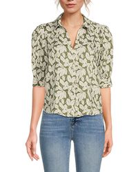 Saks Fifth Avenue - Print 100% Linen Shirt - Lyst