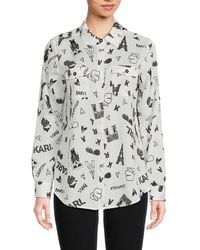 Karl Lagerfeld - Whimsical Print Button-Front Shirt - Lyst