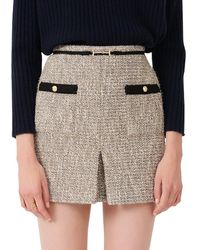 Maje Jinie Recycled Cotton Tweed Mini Skirt - Black