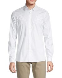 The Kooples Fitted Embroidered Shirt - White