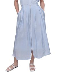 DKNY - Poplin Zip Front Midi-Skirt - Lyst