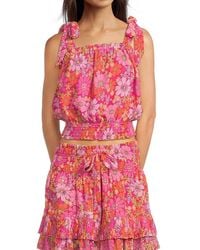 Ramy Brook - Bebe Floral Smocked Top - Lyst