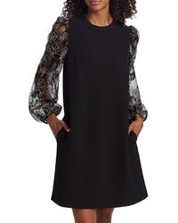Lela Rose - Tulle Sleeve Tunic Minidress - Lyst