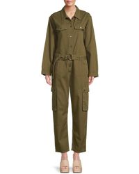 Maje - Belted Straight Leg Utility Jumpsuit - Lyst