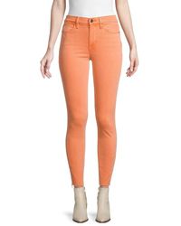 FRAME Le High Skinny Raw-hem Ankle Jeans - Orange