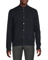 Bruno Magli - Mock Turtleneck Merino Wool Cardigan - Lyst