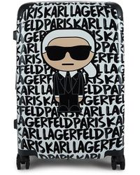 Karl Lagerfeld 24" Logo Spinner Suitcase - Black