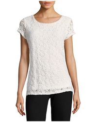 Karl Lagerfeld Lace Cap-sleeve T-shirt - Multicolor