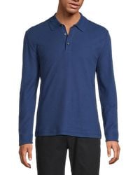 Vince - Pima Cotton Long-Sleeve Polo Shirt - Lyst