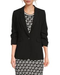 DKNY - Ruched Sleeve Single-breasted Blazer - Lyst