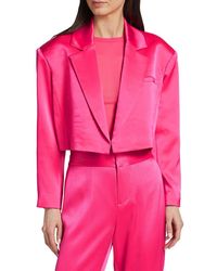 Alice + Olivia - Alice + Olivia Shan Boxy Oversized Cropped Blazer - Lyst