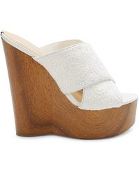 Guess Crossover Wedge Platform Sandals - White