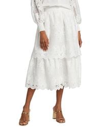 Tahari - The Haley Embroidered Midi Skirt - Lyst