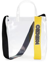 KENZO Transparent Logo Shopper - White