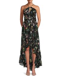 Marchesa - Floral Keyhole High Low Maxi Dress - Lyst