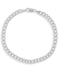 Saks Fifth Avenue 14k White Gold Curb Chain Bracelet/4.95mm - Metallic