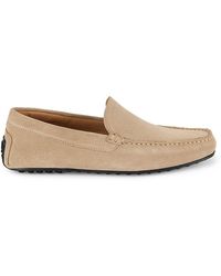 BOSS - Grady Moc Toe Suede Driving Loafers - Lyst