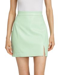 Susana Monaco - Faux Leather Slit Skirt - Lyst