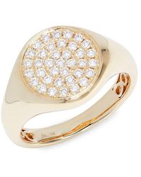 Saks Fifth Avenue - 14k Yellow Gold & 0.4 Tcw Diamond Signet Ring - Lyst