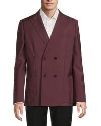 Valentino - Double-Breasted Mohair-Wool Modern-Fit Blazer - Lyst