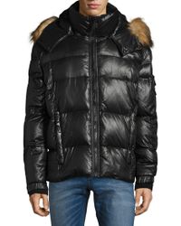 s13 faux fur quilted puffer jacket