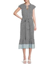 Nautica - Floral Tiered Midi-Dress - Lyst