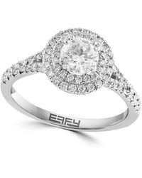 Effy - 14K & 1.3 Tcw Diamond Double Halo Ring - Lyst