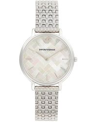 Emporio Armani 32mm Stainless Steel & Mother Of Pearl Bracelet Watch - White