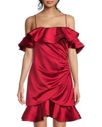 Emanuel Ungaro - Axelle Ruffled Satin Minidress - Lyst