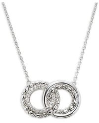Judith Ripka - Aura Collection Rhodium Plated Silver & White Topaz Interlocking Pendant Necklace - Lyst