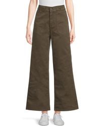 FRAME - Wide-Leg Stretch Cotton Pants - Lyst