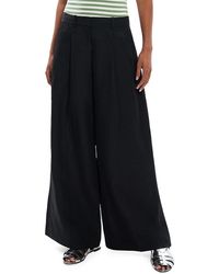 Theory - Galena Low-rise Pleated Wide-leg Linen Pants - Lyst