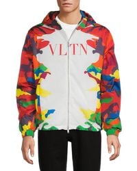 Valentino - Camo Logo Hooded Jacket - Lyst