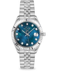 Gv2 - Naples Stainless Steel, Mother-Of-Pearl & Diamond Bracelet Watch - Lyst