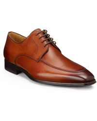 Magnanni Leather Moc-toe Bluchers - Black