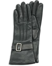 Portolano 11" Belted Long Leather Gloves - Black