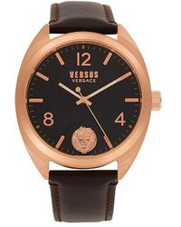 Versus - 44Mm Ip Rose Stainless Steel & Leather Strap Watch - Lyst