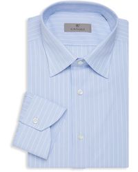 images Canali Shirts On Sale men s modern fit striped dress shirt blue size 18 45