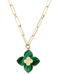 Gabi Rielle 14k Gold Vermeil & Malachite Clover Pendant Necklace - Green